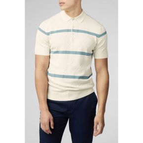 4540599 Ben Sherman Argyle Stripe Polo Sweater