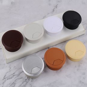 전선캡 책상 커버 홀캡 타공 마개 홀 전선 캡 60mm 실버 ABS 정리 상판 테이블 선정리 원형
