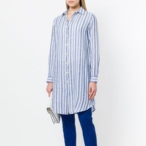 Linen Over Shirt WS6010 Indigo Stripe 울리치 린넨 롱 셔츠