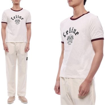 셀린느 25SS 남성 고딕 블라종 프린트 반팔티셔츠 (RX04A671Q FZN1 25S)