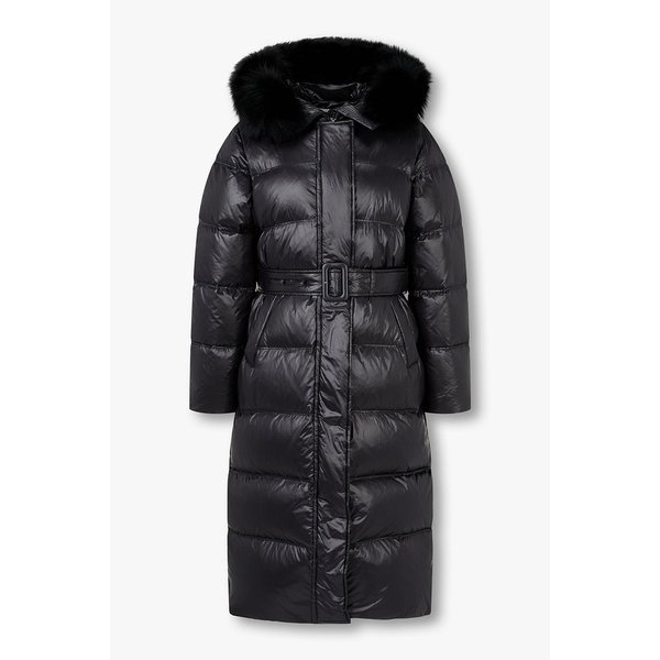 디태처블 폭스퍼 트림 롱 다운 점퍼 7155417006199