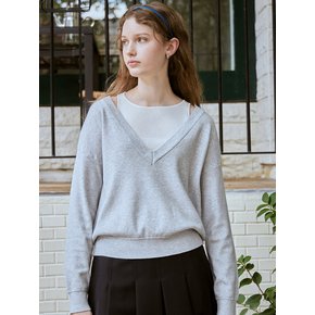 V neck pullover&sleeveless (2color)