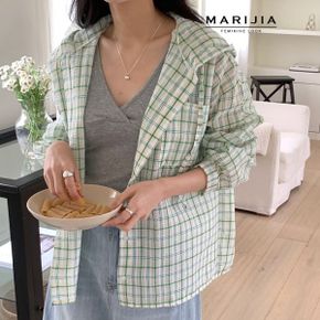 코튼 타탄 체크 후드 셔츠 MJPB21100_P394752937
