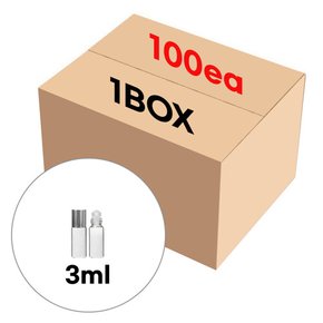 롤온 향수용기 공병 실버 뚜껑 투명 3ml (1BOX 100개)