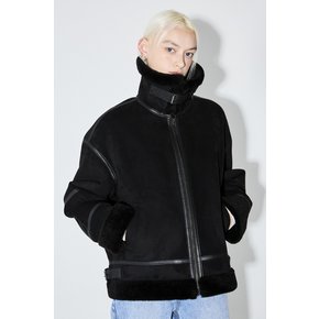 버커루 레가시 여성 하이넥 오버핏 무스탕 (B244LI640P)