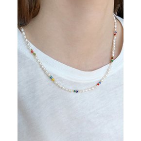 rainbow pearl necklace