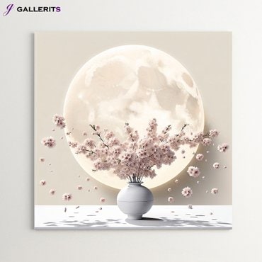 GALLERITS 벚꽃 달항아리 인테리어 그림 꽃 액자 거실 풍수 카페 개업선물