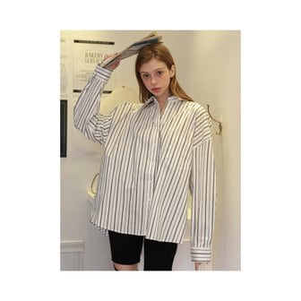 로시로우 Wide Harry Stripe Shirt White