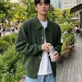 남성 오버핏 니트 카라 가디건 I4NT034