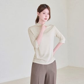 반하이넥 5부 소매 티셔츠_M2608TS072C
