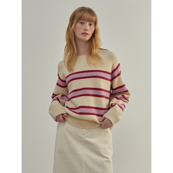 루즈핏 스트라이프 니트