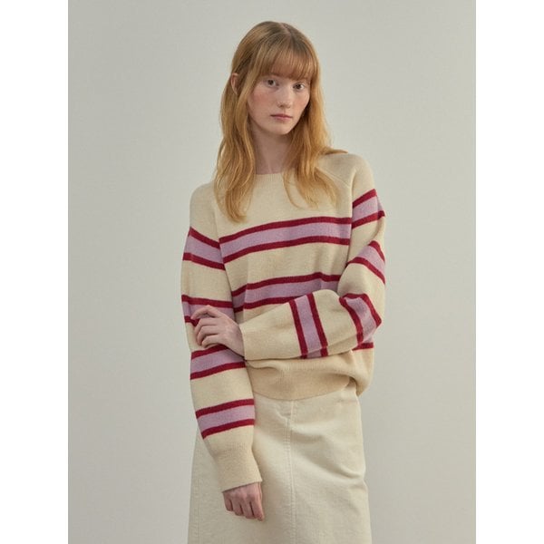 루즈핏 스트라이프 니트