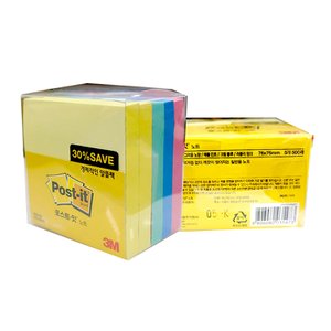  3M 포스트 잇  노트 (654-5A) 5473 76mmX76mm 5개 500매