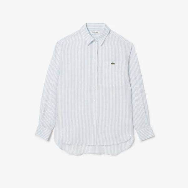 [시흥점] 여성 오버사이즈핏 컬러 스트라이프 린넨 셔츠 CF4621-56GO(2컬러)