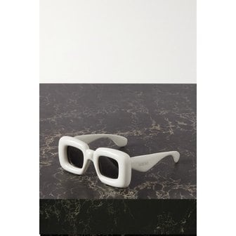 로에베 인플레이트 오버사이즈 스퀘어 프레임 아세테이트 선글라스 화이트