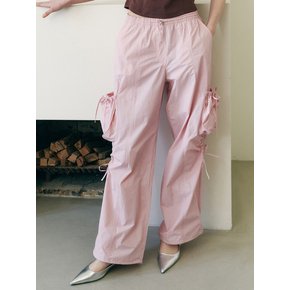 SHIRRING RIBBON PARACHUTE CARGO PANTS PK