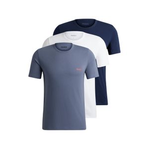 휴고 [30프로 할인][SU24] 레귤러핏 크루넥 반팔 티셔츠 3개 세트 오픈 화이트(50480088125)