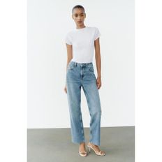 우먼 ZARA 자라 Z1975 스트레이트 하이 웨스트 ANKLE-LENGTH 진 청바지 8930169