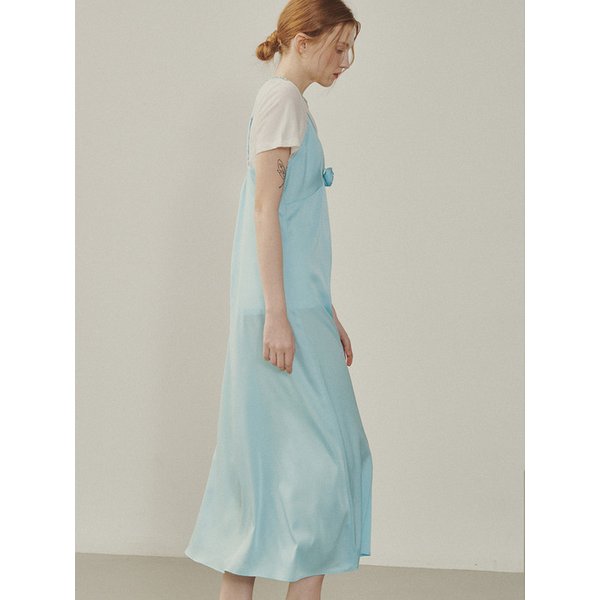Rose Corsage Sheer Long Dress_BLUE(315302)
