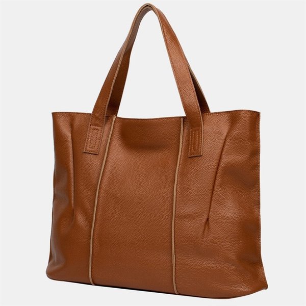 [옷자락] 여자 가죽서류가방 빅사이즈 플리츠 사각 숄더백