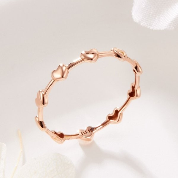 [비앤비골드] 18K 유광 미니 하트 올밴드 반지 SRS42021