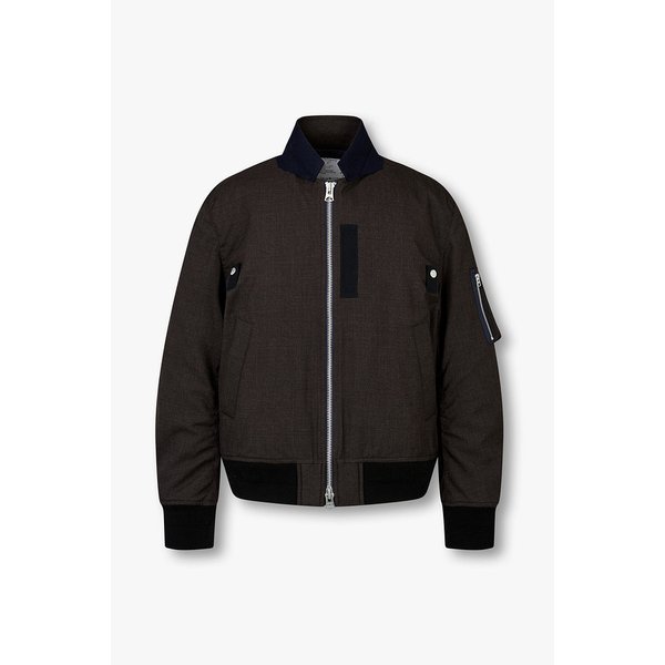 남성 배색 립 트림 슈팅 블루종(다크 브라운) 6425301501000