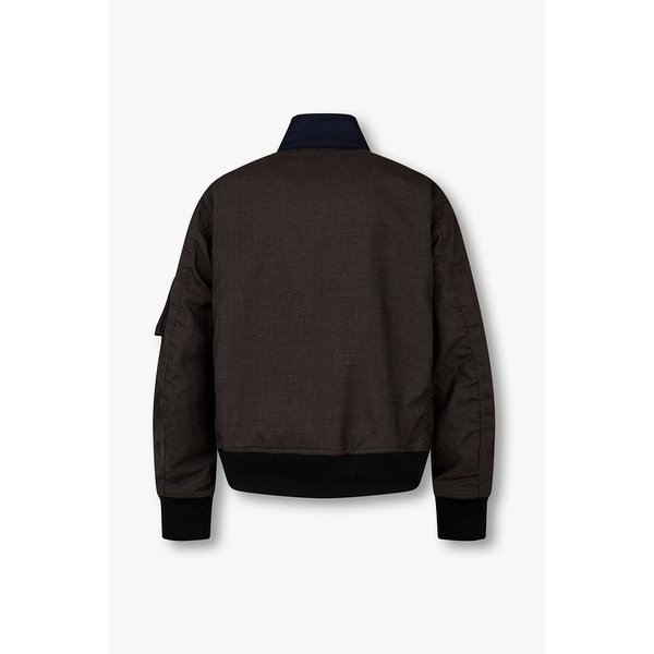 남성 배색 립 트림 슈팅 블루종(다크 브라운) 6425301501000