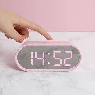 무아스 팝 미러클락 미니 LED 시계(핑크)