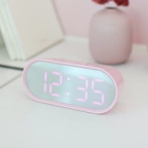 팝 미러클락 미니 LED 시계(핑크)