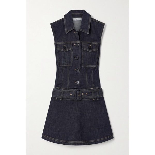 벨티드 데님 미니 원피스 46376663162953058