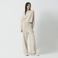 여 스웨트 와이드 팬츠(BEIGE / MELLANGE GREY)