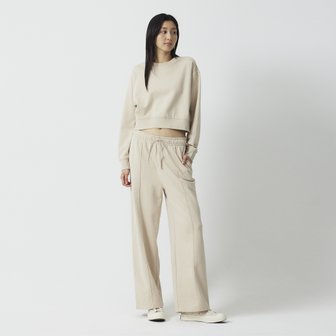 JAJU 여 스웨트 와이드 팬츠(BEIGE / MELLANGE GREY)