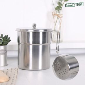 컴팩트 음식물쓰레기통 (물빠짐형) 물빠짐통 음쓰통 스테인레스 1.3L