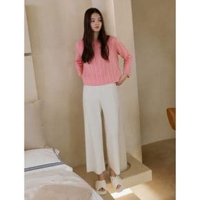 Crop Knit Pants  Ivory (WE395UB210)