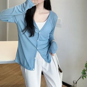 썸머 브이넥 루즈핏 가디건_P392786406