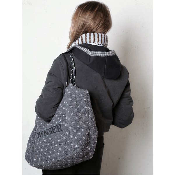 테디 소프트 도트 숄더 백 (Gray)