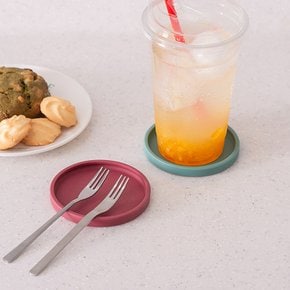 국산 플라이토 실리콘 마카롱 원형 컵받침 9cm