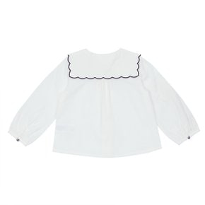 여아 가을셔츠 아이보리 고양이 스칼럽 블라우스 Q45DAB010