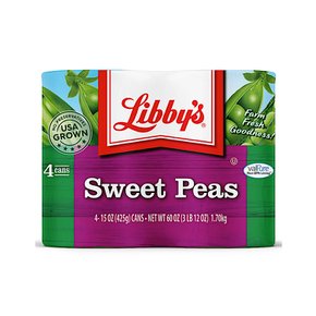 리비스 스위트 빈스 콩 Libbys Canned Sweet Peas 425g 4개
