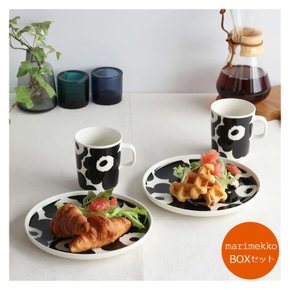 marimekko 마리메코 페어 세트 머그컵 250ml 플레이트 20cm 컵 식기