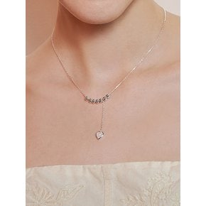 [sv925] heart Y drop necklace