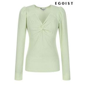 넥꼬임 슬림 골지 티셔츠 EN2JT204_P385165997