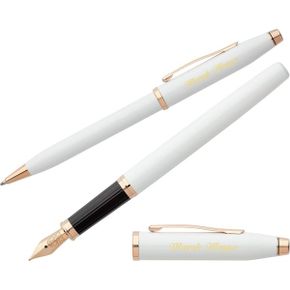 독일 크로스 만년필 Cross CENTURY II Writing Set Pearl White Ballpoint Pen Fountain with La