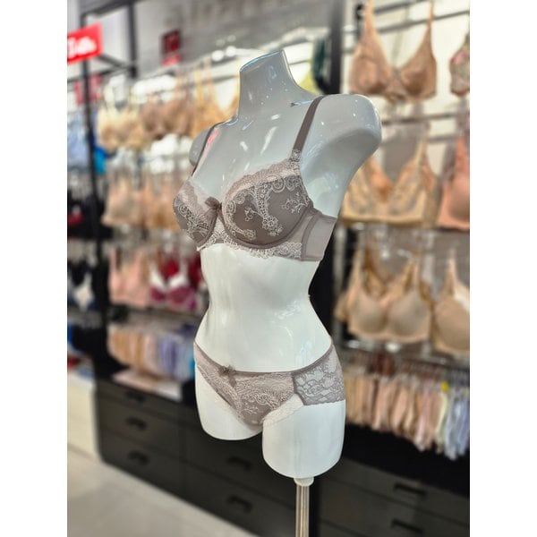 [시흥점] S 비너스 ) 오르화 크리미 풀컵 패드 브라, 망레이스팬티 세트 [OBR5917/OPT5917S-BR]