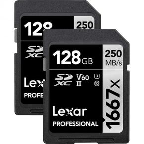 영국 렉사 sd카드 Lexar Professional 1667x 128GB 2Pack x 10 SDXC UHSII Cards Up to 250MB/s