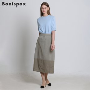 [보니스팍스(Bonispax)] 배색 시어서커 밴딩 스커트 (택가격: 139000원)