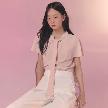 케네스레이디 플리쉬 리본 블라우스 EWBLPF0200