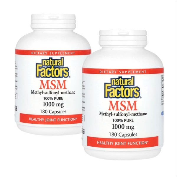 내추럴팩터스 MSM 메틸설포닐메테인 1000mg 180캡슐 X 2통 식이유황