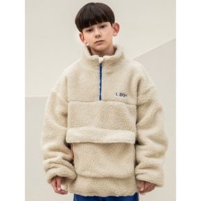 하프 집업 보아 아노락 풀오버 Beige