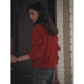 Nina cashmere cardigan_Red